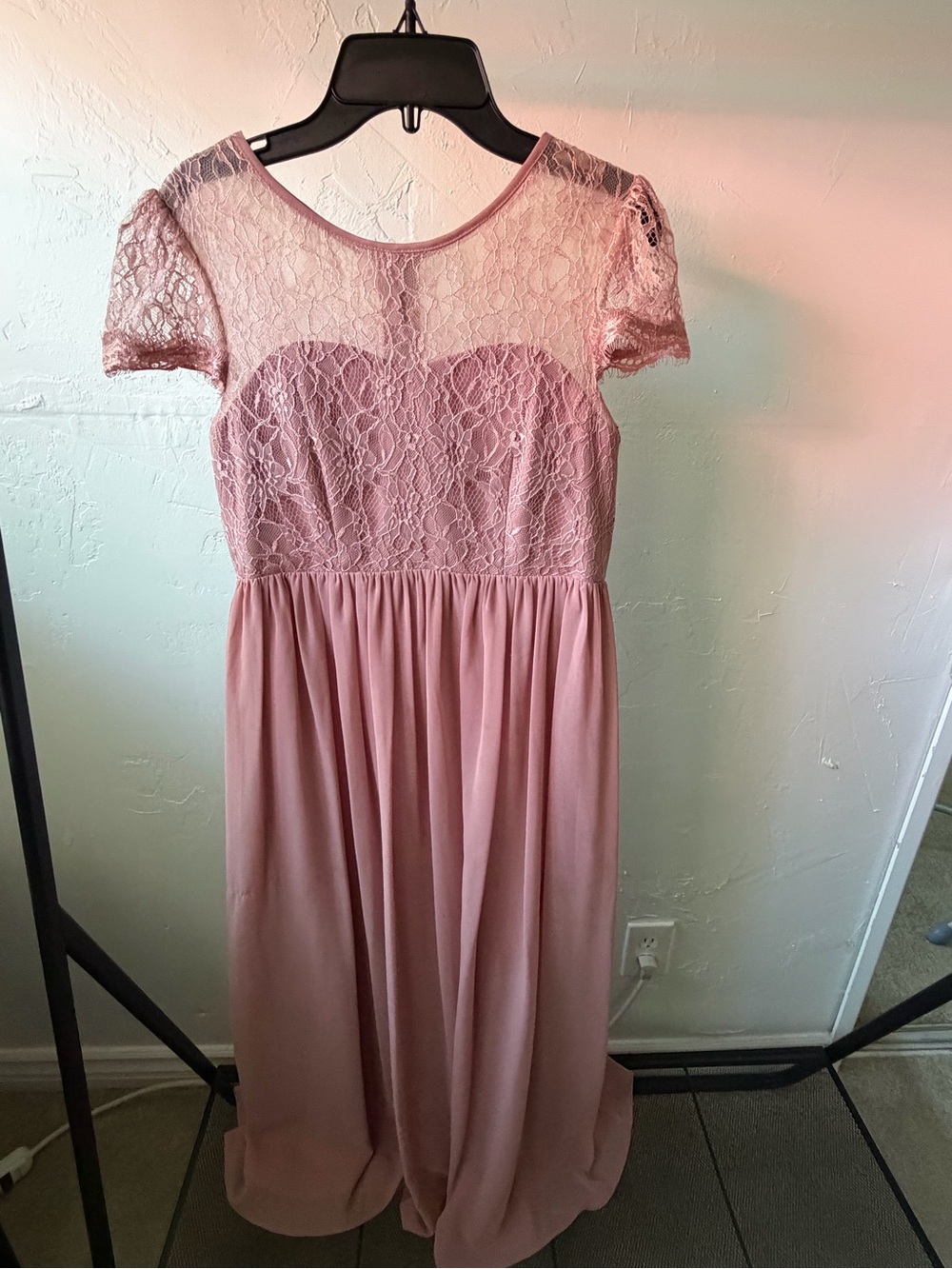 Azazie Dusty Rose Lace Bridesmaids Dress